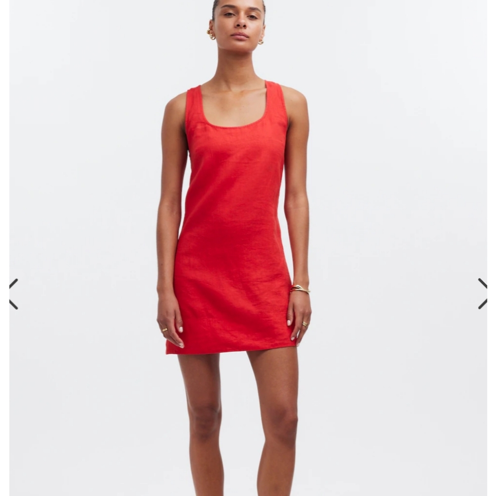 Madewell Linen Cross-Back A Line Mini Dress Size 0